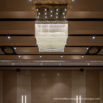 Modern Ballroom K9 Crystal Chandeliers rectangle crystal ceiling lamp for Home Decorative Lighting